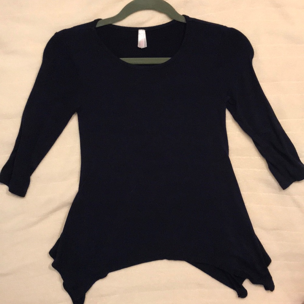 Navy blue flowy shirt